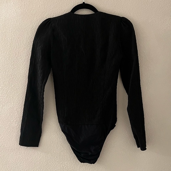 ZARA Black Textured Square Neck Bodysuit - Picture 7 of 8